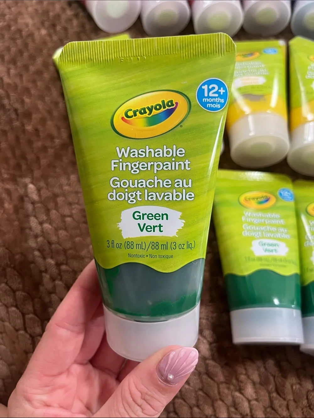 Crayola Washable Fingerpaint Tubes & Pads - Blue, Green, Yellow, Red
